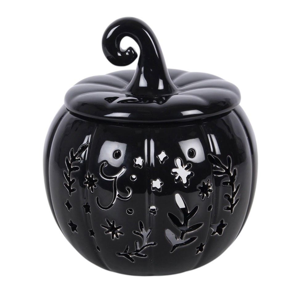 Something Different - Black Folk Pumpkin and Wax Warmer Oliebrander - Zwart
